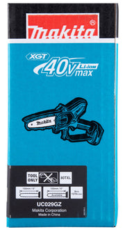 Makita UC029GZ 40V XGT Cordless Brushless Chainsaw – 6" Bar, Bare Unit